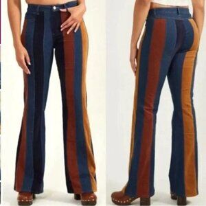 Altar’d state striped Multicolor Striped Women's jeans Pants brown denim DAISY